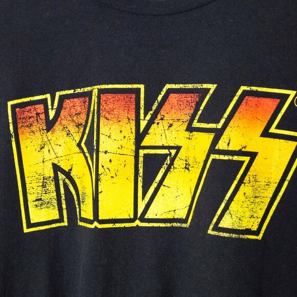 KISS T-Shirt Retro Rock Black Graphic Size XL 70s Style - Picture 3 of 4